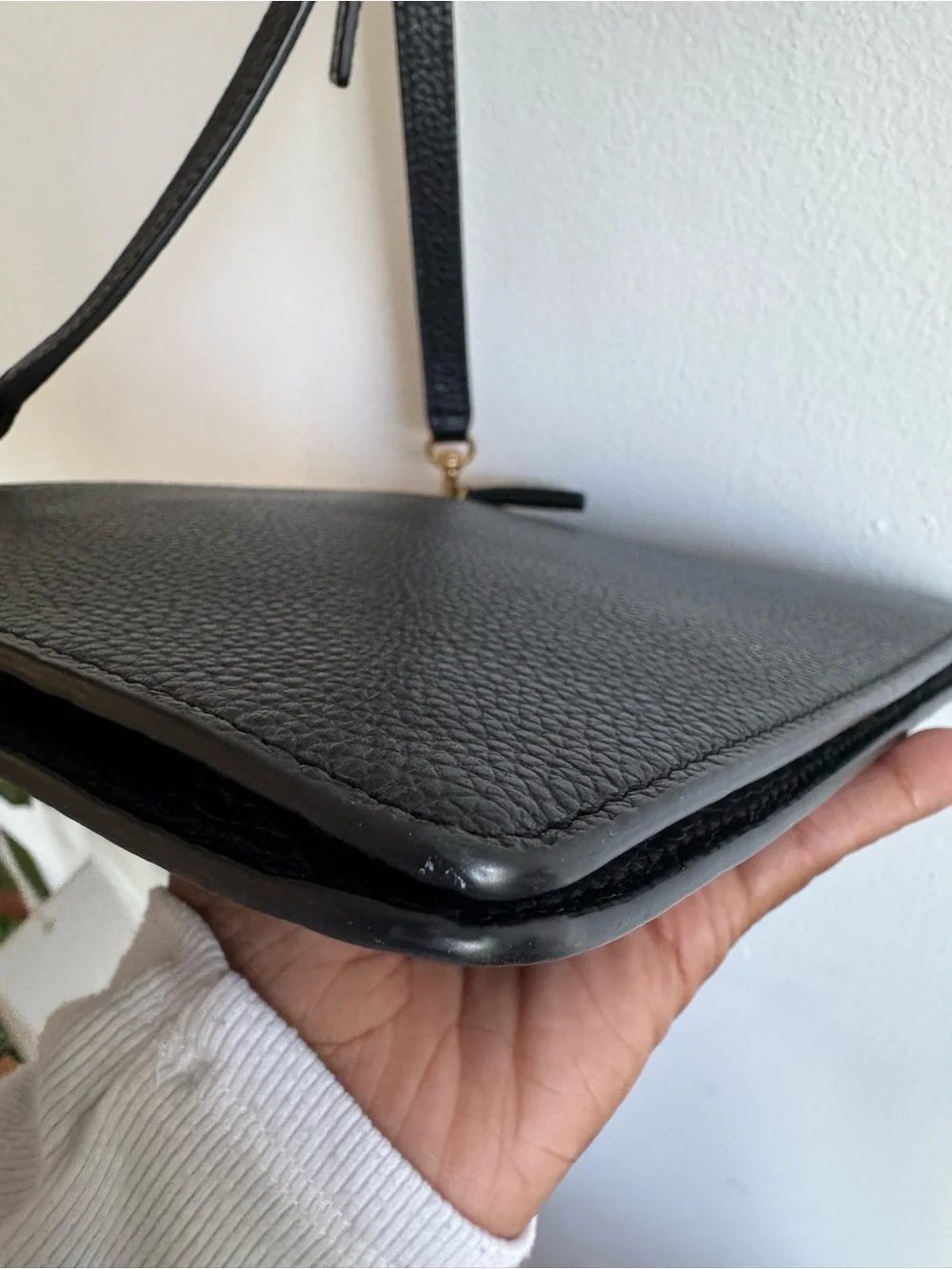 Tory Burch Black Pebbled Leather Crossbody Bag NWT